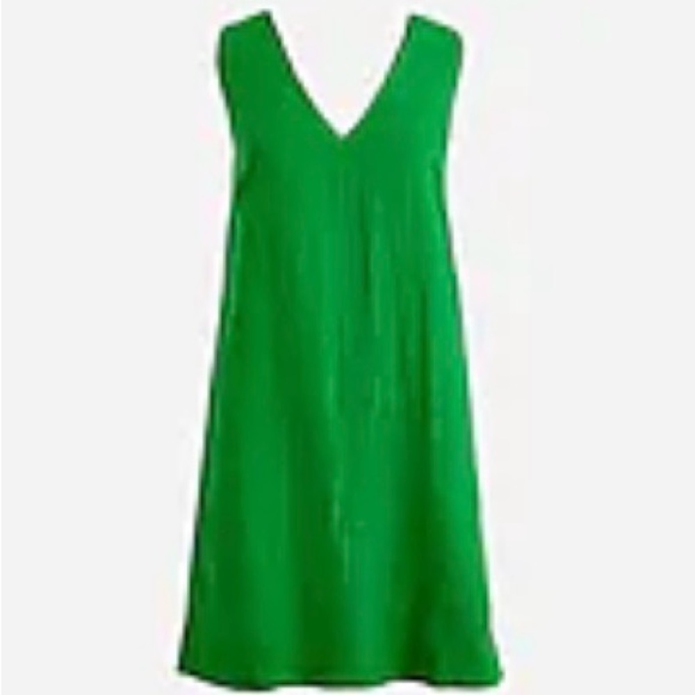 J crew - size SMALL - Maxine V-neck shift linen dress in brilliant green